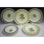 A pair of Wedgwood soup plates in the Garden pattern, designed by Eric Ravilious, diameter 23.5cm,