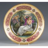 A 'Vienna' porcelain cabinet plate, late 19th century, painted with a titled scene of 'Silvie &