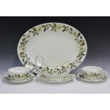 A Wedgwood Beaconsfield pattern part service, including two oval platters, two oval serving