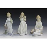 Three Lladro Collectors Society figures, comprising Spring Bouquets, No. 7603, School Days, No. 7604