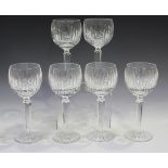 A set of six Waterford Eileen pattern cut hock glasses, height 19cm.Buyer’s Premium 29.4% (including