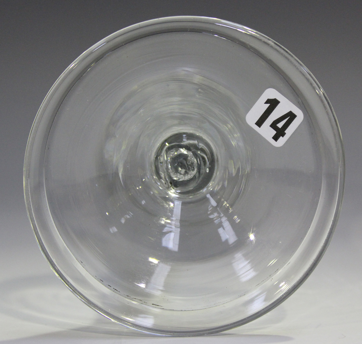 An airtwist stem wine glass, mid-18th century, the trumpet bowl raised on a plain multi-series - Image 2 of 2