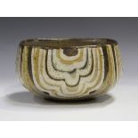 A Copenhagen stoneware bowl, third quarter 20th century, designed by Ivan Weiss, of loose square