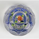 A St. Louis glass faceted upright bouquet paperweight, mid-19th century, the central flowers held