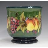 A limited edition Moorcroft Fruit and Vine pattern jardinière, circa 1986, designed by Marjorie