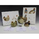 Three limited edition Royal Crown Derby paperweights, comprising Farmyard Cockerel, No. 1647 of