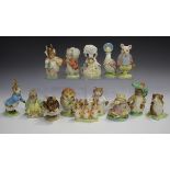 Fourteen Beswick Beatrix Potter figures, comprising Jemima Puddleduck and Old Mr Brown with mark