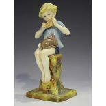 A Royal Worcester porcelain figure of Peter Pan, circa 1937, modelled by Frederick M. Gertner,