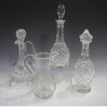 A Waterford Shannon Jubilee pattern wine decanter and stopper, height 33cm, together with a mixed