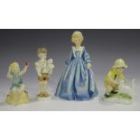 Four Royal Worcester porcelain figures, modelled by F.G. Doughty, comprising Grandmother's Dress,