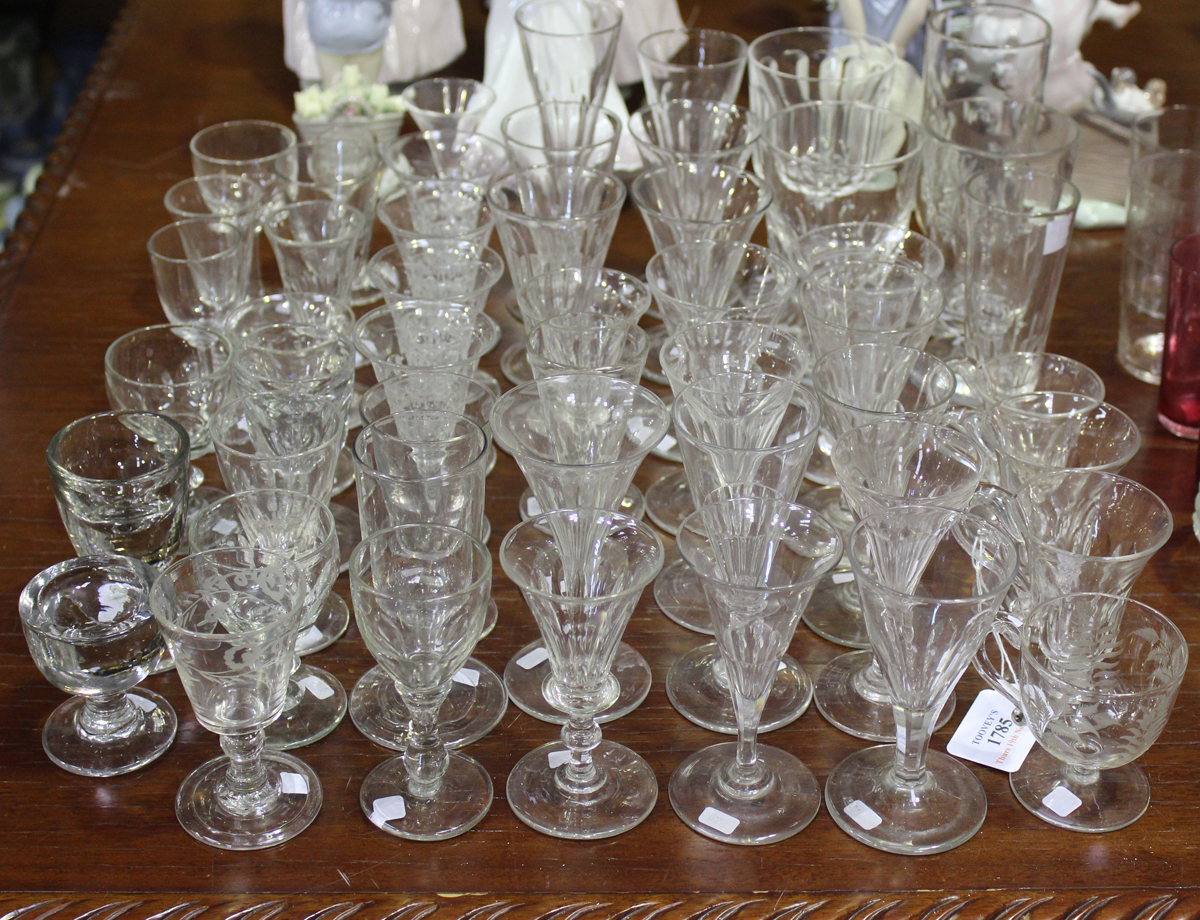 A mixed group of mostly 19th century glassware, including single-handled jelly glasses and various - Image 2 of 2