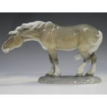 A Royal Copenhagen model of a Windswept Horse, circa 1963, designed by Lauritz Jensen, printed,