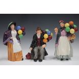 Three Royal Doulton Balloon figures, comprising The Balloon Man, HN1954, Balloon Lady, HN2935, and