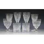 A Stuart Crystal part suite of glasses, comprising six tumblers, four white wines and two red wines,