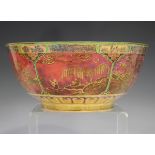 A Wedgwood lustre Daventry pattern Imperial bowl, 1920s, designed by Daisy Makeig-Jones, with ruby