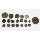 A group of twenty Roman bronze coins, including a Julia Mamaea sestertius.Buyer’s Premium 29.4% (