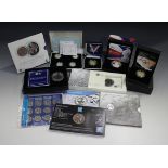 Two Royal Mint piedfort issue proof two pounds coins, 2005 and 2012, with individual cases, a