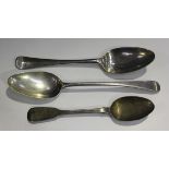 A George II silver tablespoon, London 1741, a George III silver tablespoon, London 1784 by Richard