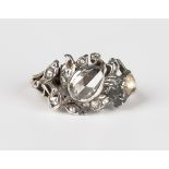 A gold and silver set diamond ring, possibly last quarter of the 18th century, in a spray design,