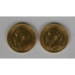Two George V half-sovereigns 1914.Buyer’s Premium 29.4% (including VAT @ 20%) of the hammer price.