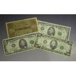 A collection of Canadian banknotes, including Canadian Bank of Commerce ten dollars 1935, Bank of