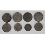 A group of foreign coins, comprising German States Prussia six groscher 1761, Russia twenty kopeks