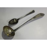 A George III Scottish pointed Old English pattern silver sauce ladle, Edinburgh 1791 by William