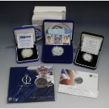 A group of Royal Mint commemorative coinage, comprising a proof five pounds 1999 commemorating Diana