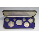 A set of seven Victoria Jubilee Head coins 1887, comprising crown, double-florin, half-crown,