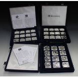 A part set of fifty-two Westminster Mint silver medallions commemorating the history of the RAF,