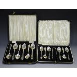 A set of six George VI silver grapefruit spoons, Birmingham 1939 by I.S. Greenberg & Co, cased,