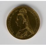 A Victoria Jubilee Head five pounds 1887, weight 40g.Buyer’s Premium 29.4% (including VAT @ 20%)