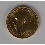 A George V sovereign 1914.Buyer’s Premium 29.4% (including VAT @ 20%) of the hammer price. Lots