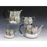 A mid-20th century Walker & Hall plated four-piece Pride pattern tea set, designed by David