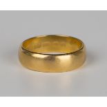 A 22ct gold plain wedding ring, London 1967, weight 6g, ring size approx N1/2.Buyer’s Premium 29.