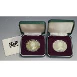 Two silver medallions, both commemorating the Silver Jubilee of Queen Elizabeth II 1977 and the