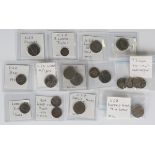 A collection of USA coins, comprising dimes 1873, 1876, two Barber dimes, 1903 and 1914, seven