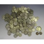 A collection of British pre-decimal coinage, comprising a Victoria double-florin 1887, weight 22.5g,