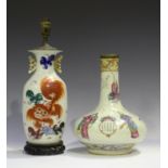 A Chinese famille rose porcelain bottle vase, late Qing dynasty, painted with figures and