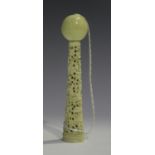 A Chinese Canton export ivory bilboquet (cup and ball) child's toy, mid-19th century, the carved and