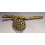 A Chinese lotus pod and stem, length 42.5cm.Buyer’s Premium 29.4% (including VAT @ 20%) of the