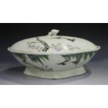 A Chinese porcelain tureen and cover, probably Republic period, of quatrelobed outline, the cover