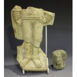 A West Bengal buff terracotta figural fragment, circa 1st century AD, in the form of a lower body