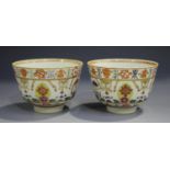 A pair of Chinese famille rose porcelain teabowls, late Qing dynasty, decorated for the Thai