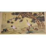 A group of eleven Chinese paintings, late 20th century, depicting studies of birds and flowers,