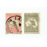 An Australia used stamp collection in two albums, stock book and album leaves with 1913 Kangaroos to