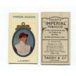 A collection of 18 Taddy 'Famous Jockeys' (with frames) cigarette cards, circa 1910, together with
