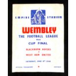 FOOTBALL PROGRAMME. An 'Official Programme' for The Football League War Cup Final, Blackburn