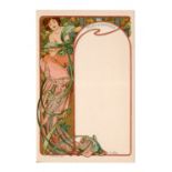 An Alphonse Mucha Art Nouveau colour lithographed Moet & Chandon menu card published by F.