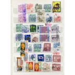 A small collection of world stamps within two stock books, folder and some loose in envelopes